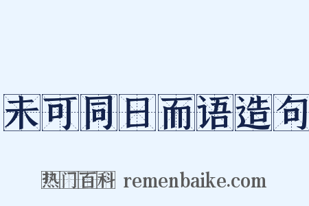 未可同日而语造句是什么意思的图片